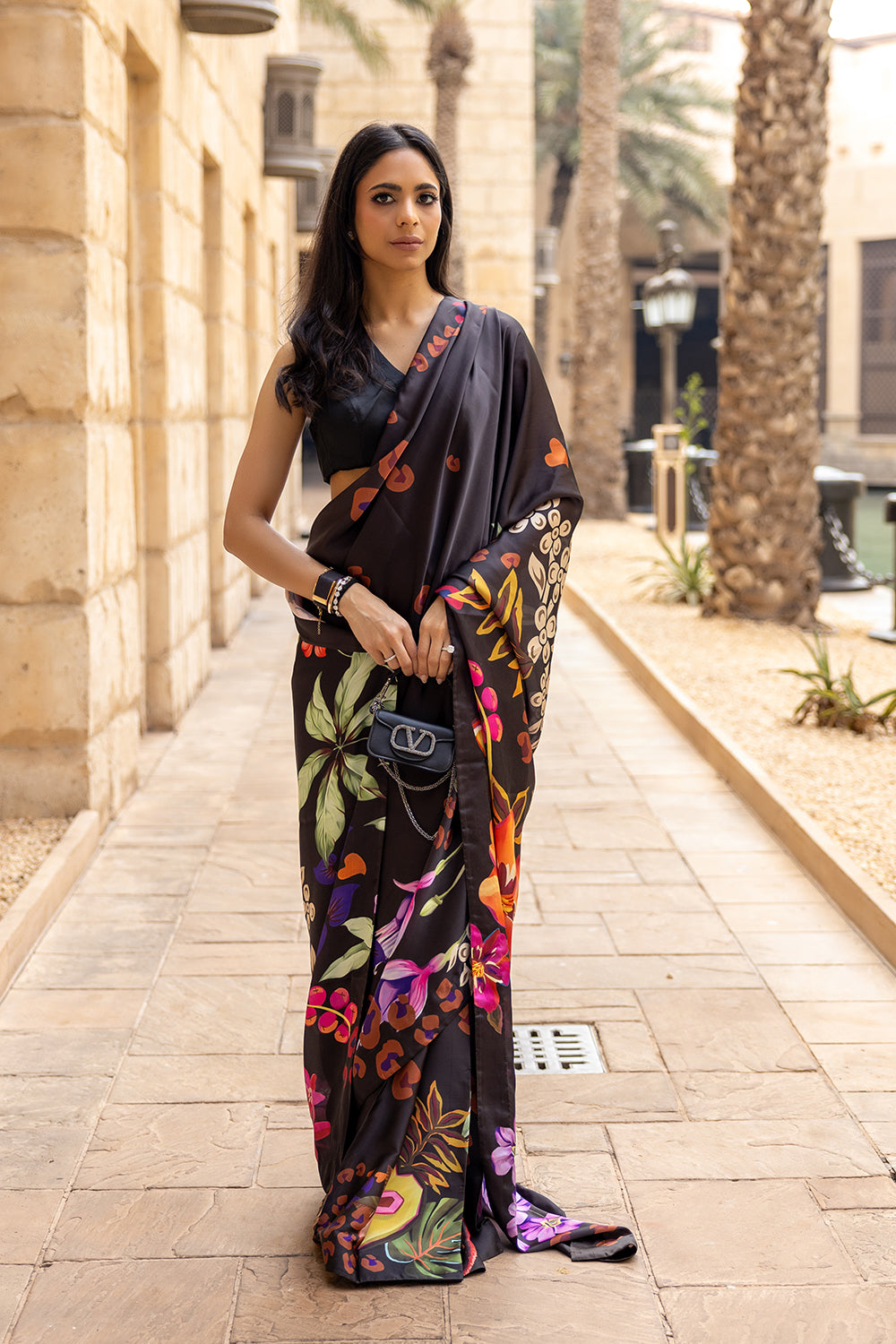 Saira Rizwan | Resort Collection 25 | VIOLA-SRRC06-25 XS Black Charmeuse Silk
