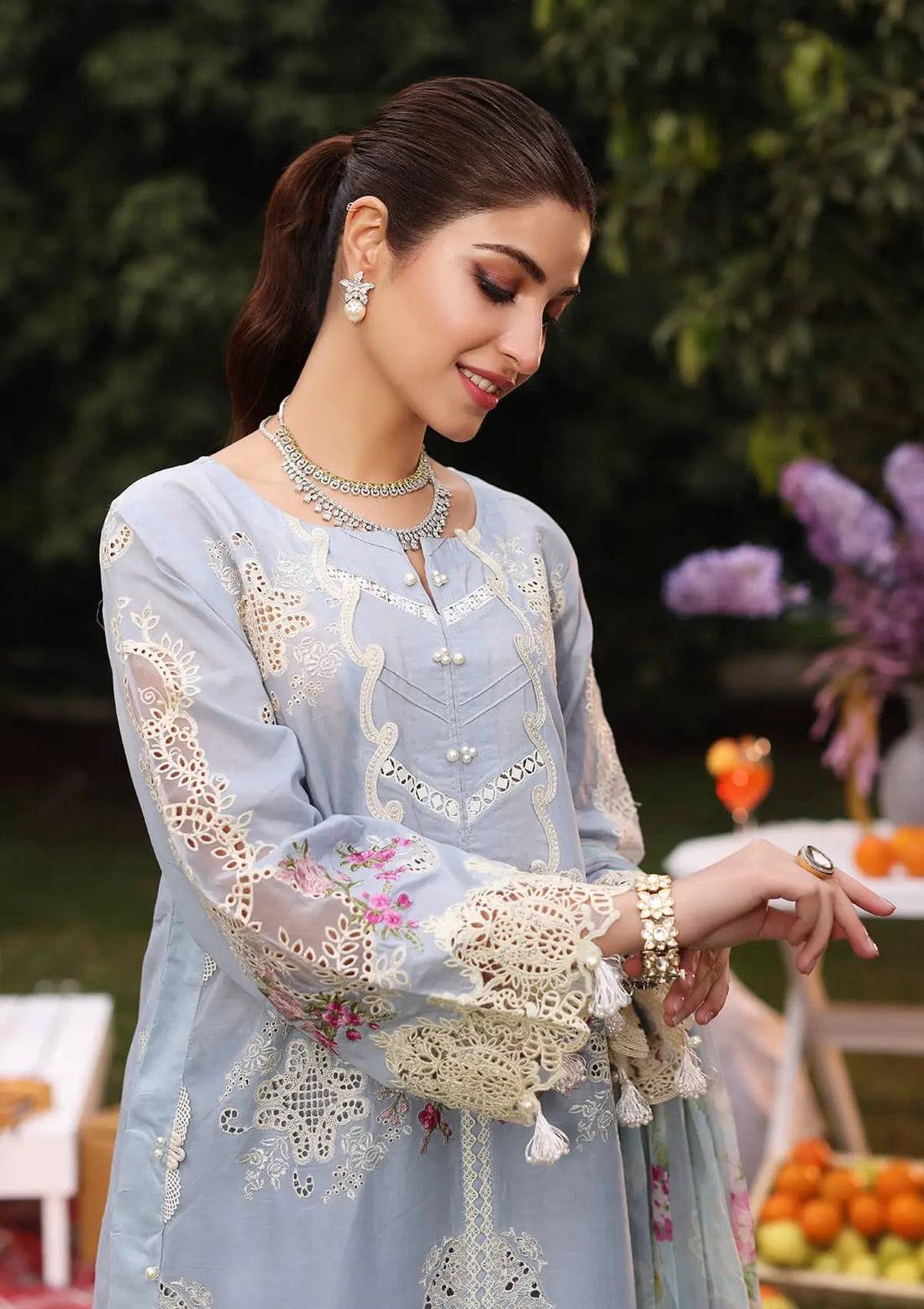 Kahf Premium | Festive Lawn 24 | KFL-08A FIRUZE - Pakistani Designer Dress - by Kahf Premium | Type: Luxury - 100% Original at Saira Sultan