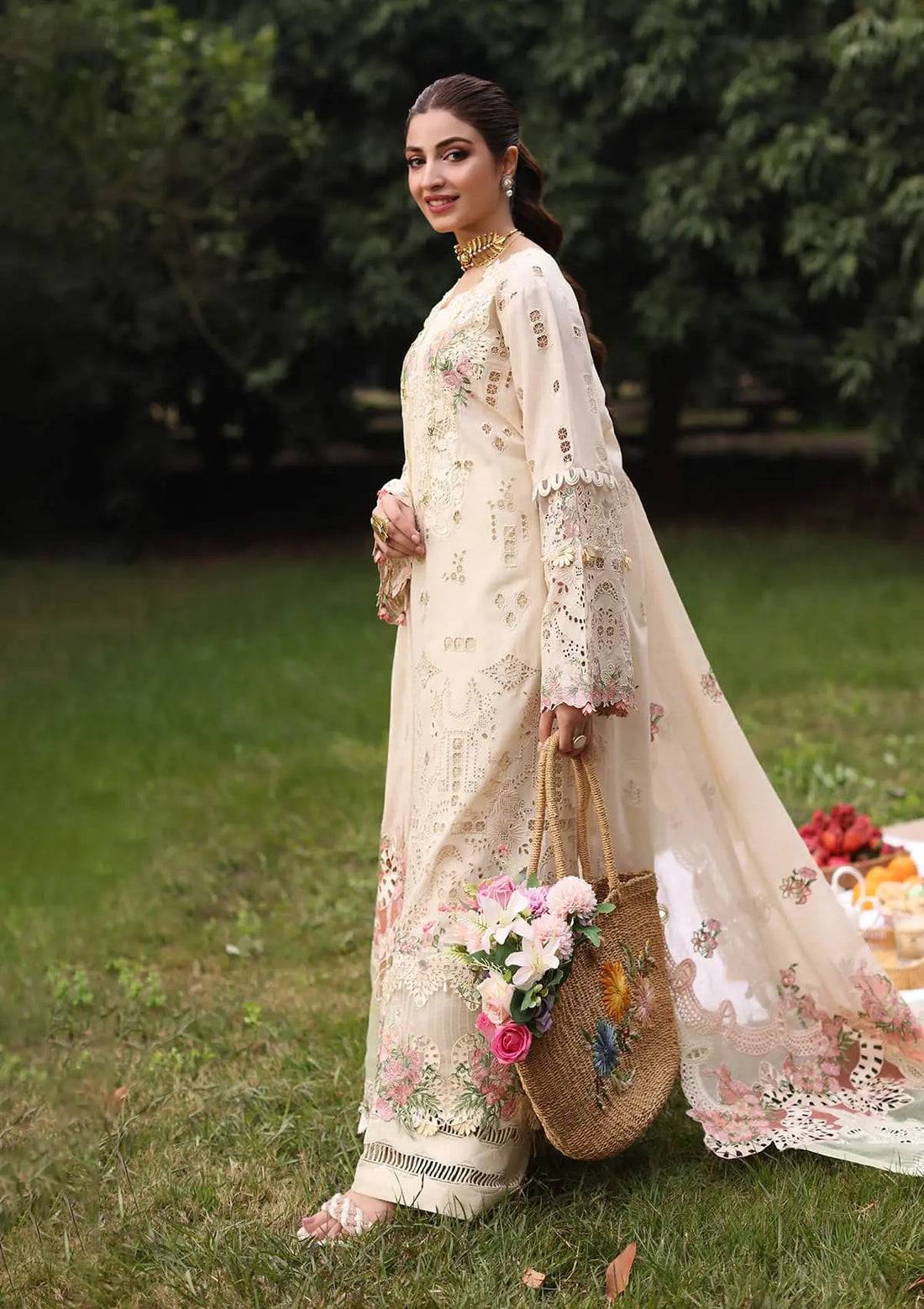 Kahf Premium | Festive Lawn 24 | KFL-07 SHIREEN - Pakistani Designer Dress - by Kahf Premium | Type: Luxury - 100% Original at Saira Sultan
