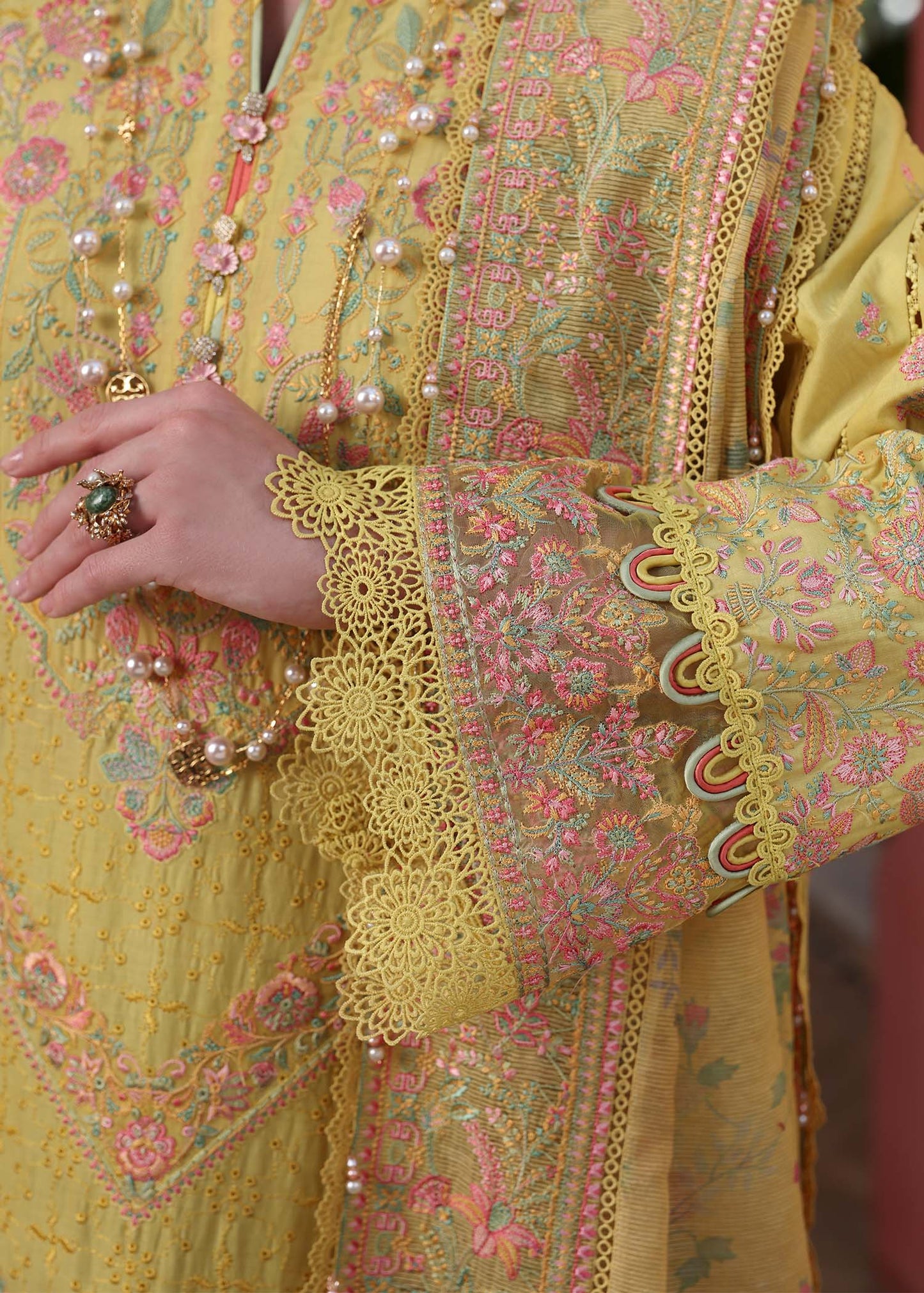 Kanwal Malik | Elysia Luxury Lawn 25 | Summer XL Mist Yellow Lawn