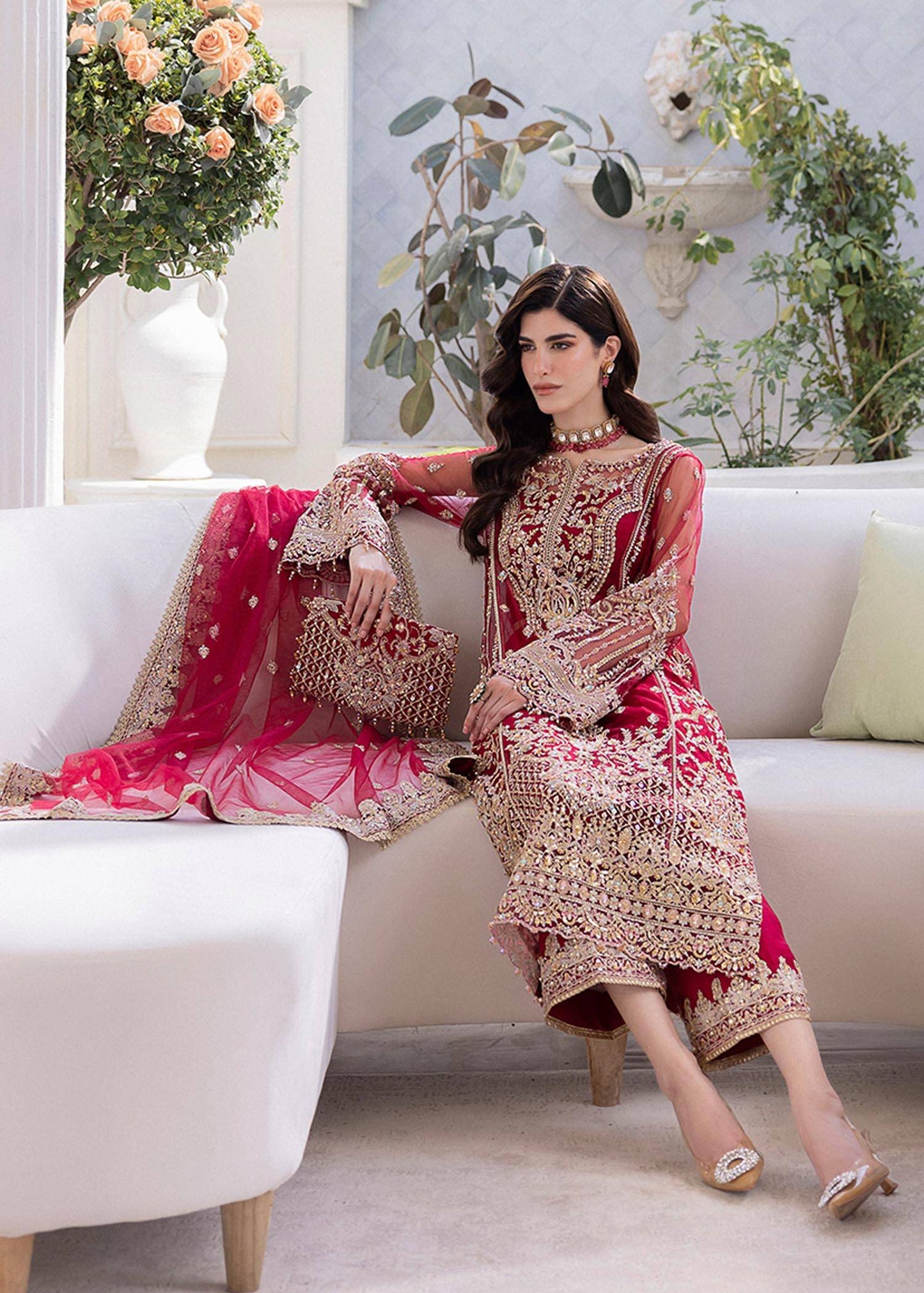 Kanwal Malik | Mirha Wedding Formals | Crimson - Pakistani Designer Dress - by Kanwal Malik | Type: Formal - 100% Original at Saira Sultan