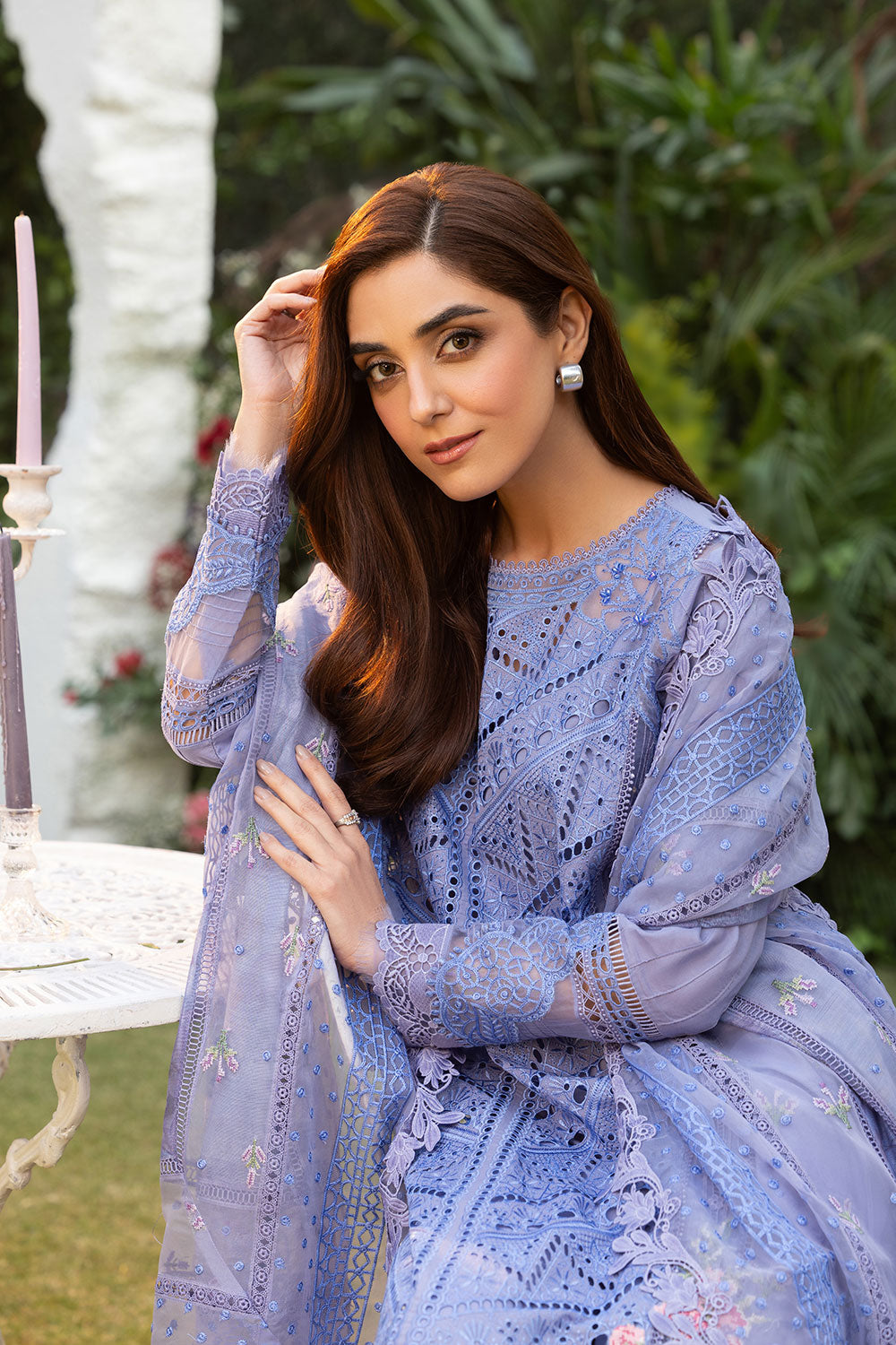 Sobia Nazir | Luxury Lawn 25 | 10B XL Light Lavender Lawn