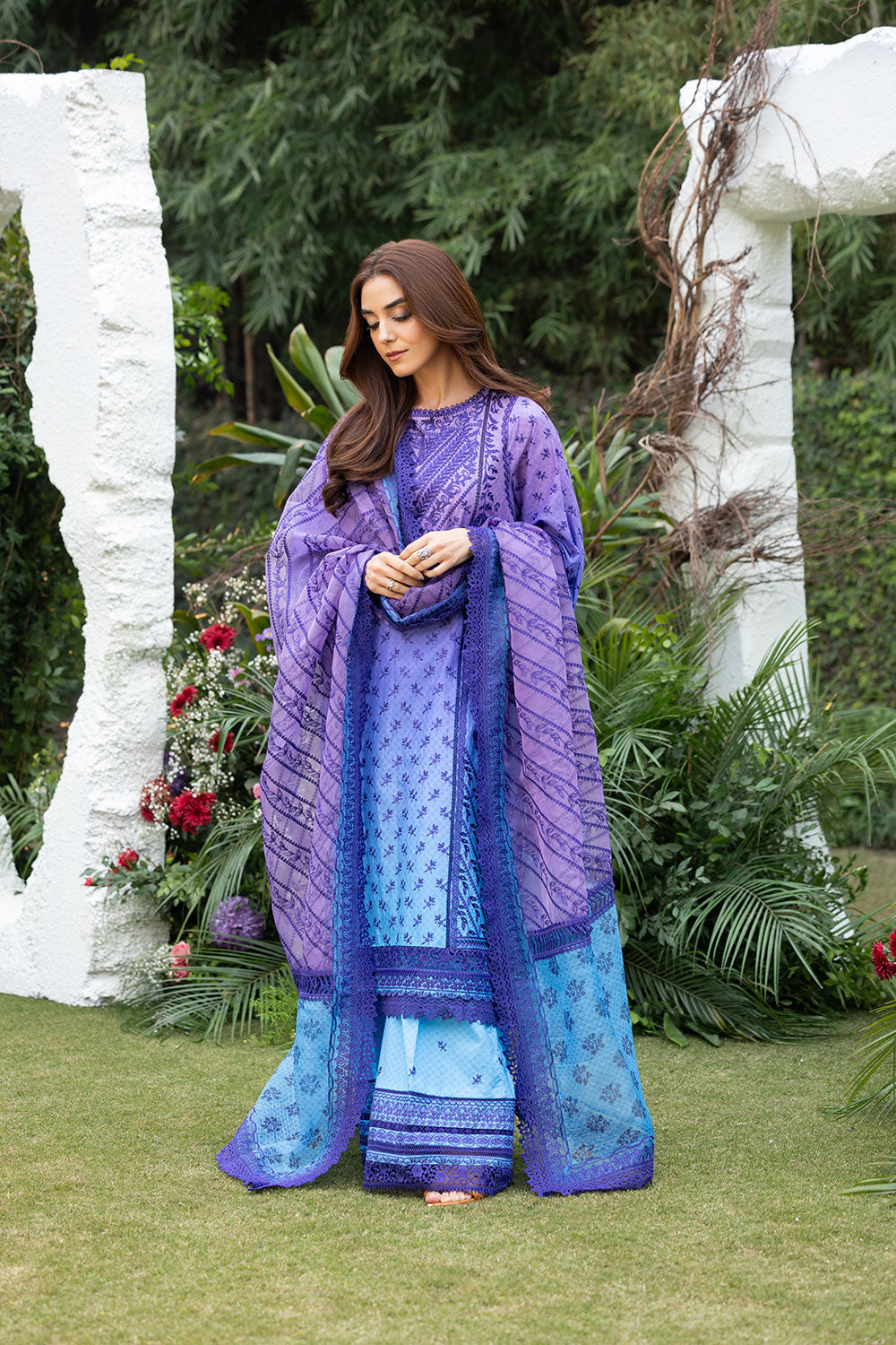 Sobia Nazir | Luxury Lawn 25 | 12B L Purple Gray Lawn