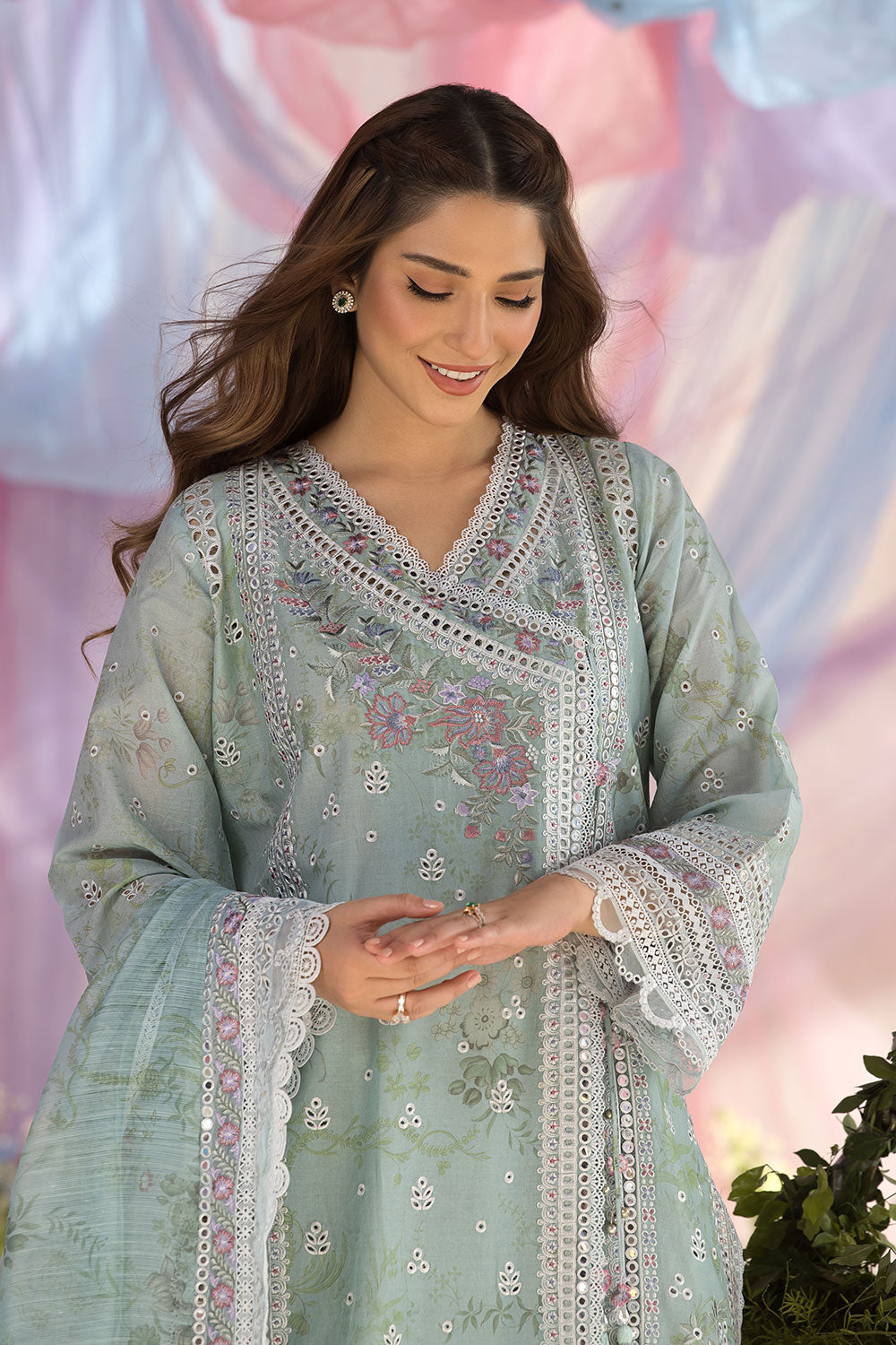 Sobia Nazir | Luxury Lawn 25 | 13A M Mint Green Lawn