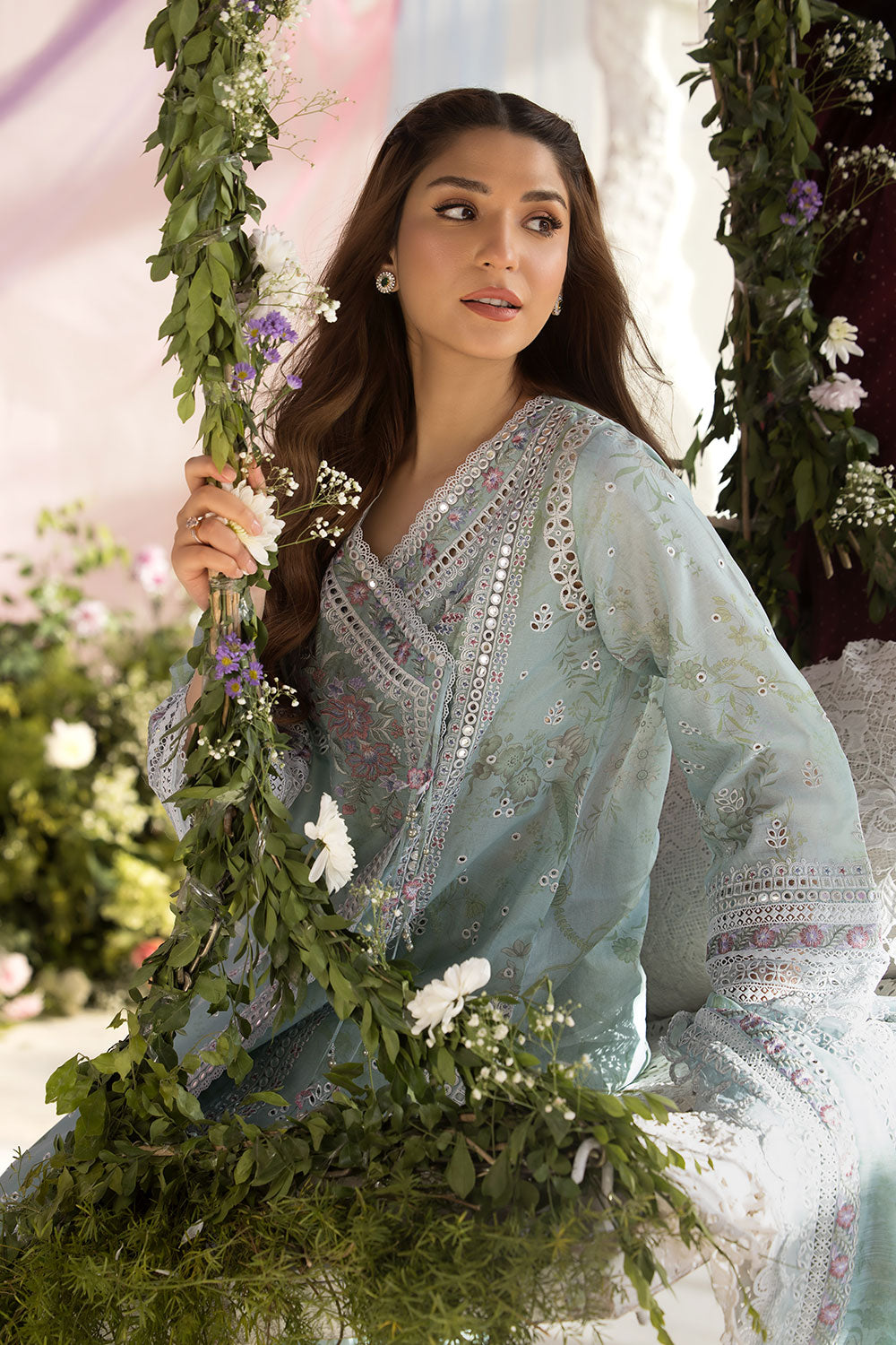 Sobia Nazir | Luxury Lawn 25 | 13A L Mint Green Lawn