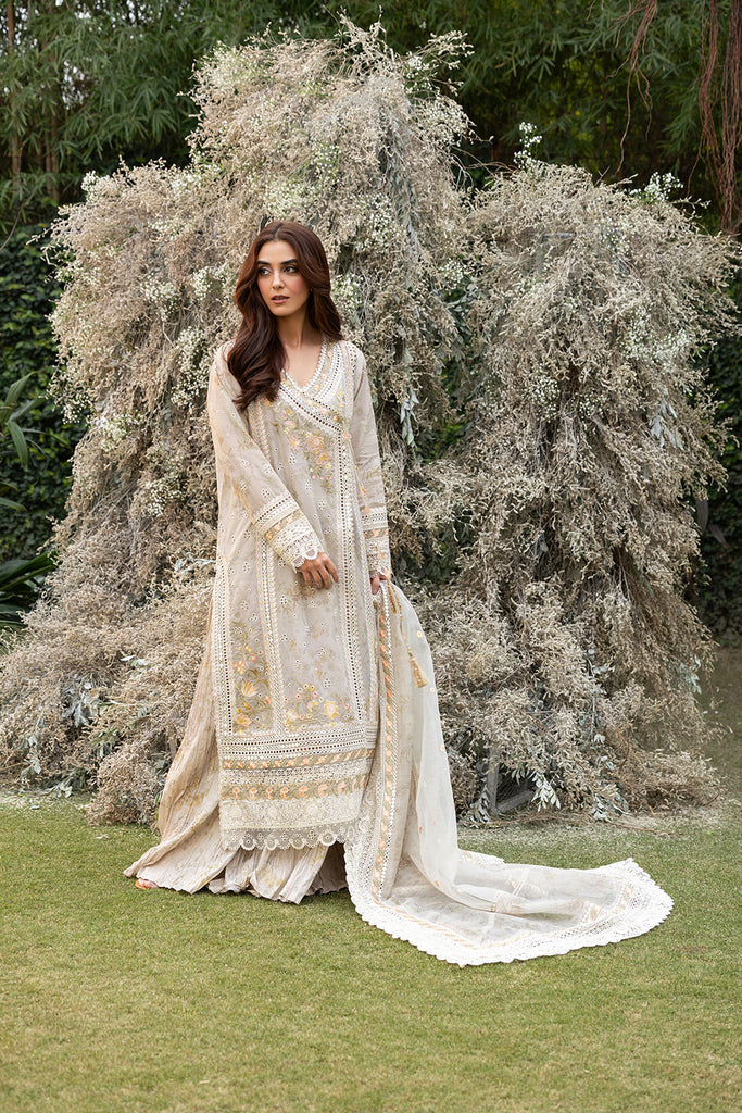 Sobia Nazir | Luxury Lawn 25 | 13B Custom Size Ivory Lawn