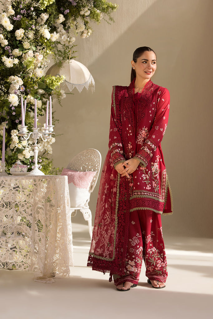 Sobia Nazir | Luxury Lawn 25 | 14A S Maroon Lawn