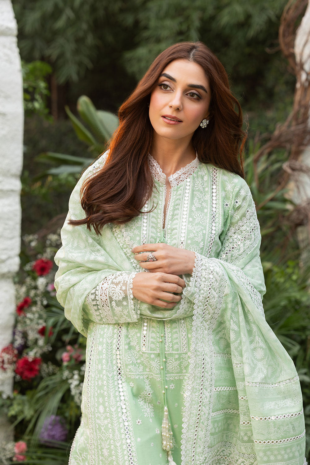 Sobia Nazir | Luxury Lawn 25 | 7B L Aqua Green Lawn