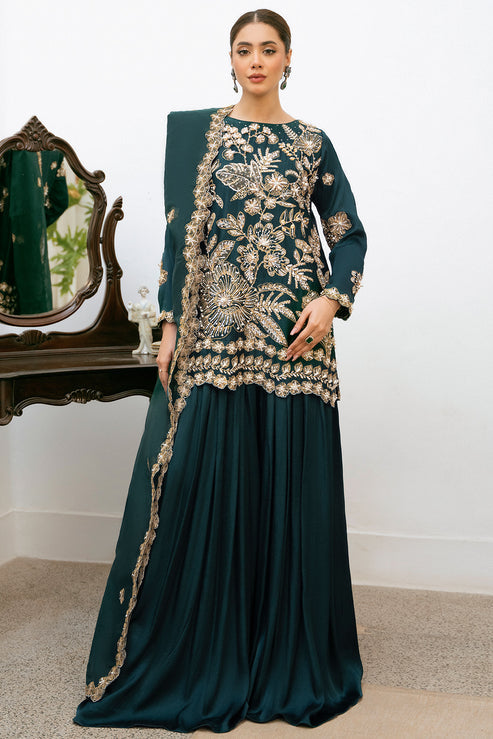 Declare | Eid Collection 25 | LFP1118 S Deep Green Silk