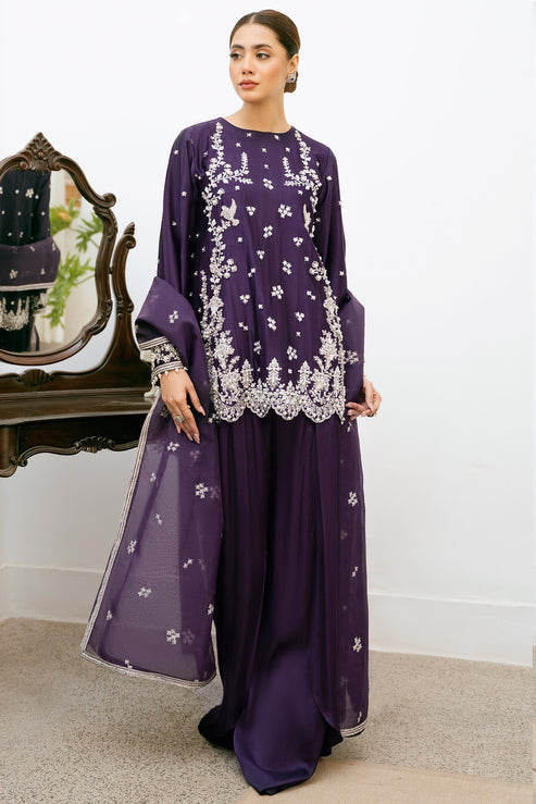 Declare | Eid Collection 25 | LFP1119 S Dark Purple Silk