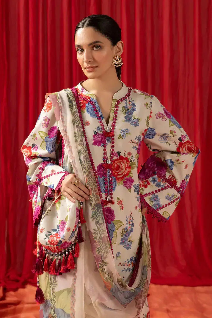 Alizeh | Sheen Lawn Prints 24 | LUNA ROSE - Pakistani Designer Dress - by Alizeh | Type: Luxury - 100% Original at Saira Sultan