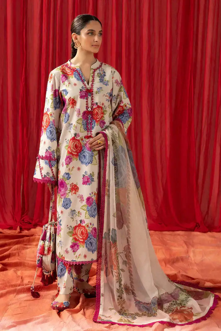 Alizeh | Sheen Lawn Prints 24 | LUNA ROSE - Pakistani Designer Dress - by Alizeh | Type: Luxury - 100% Original at Saira Sultan