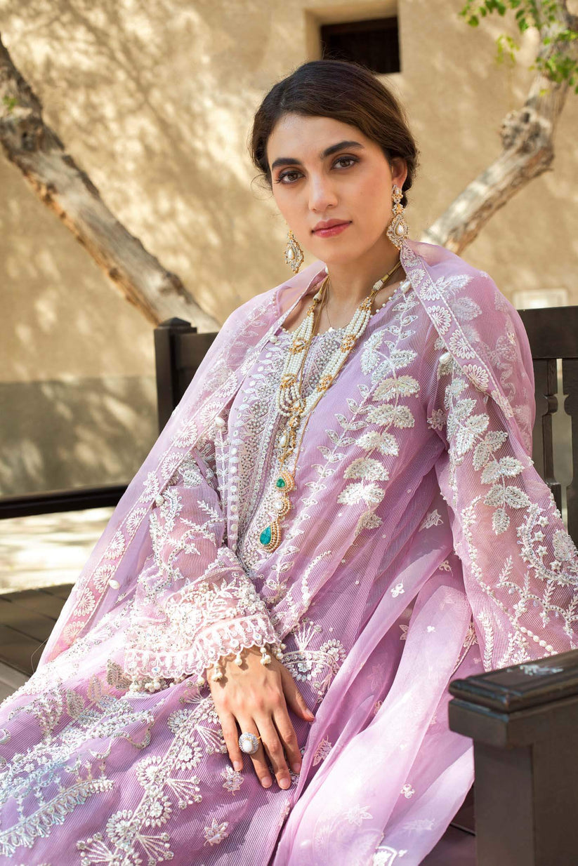 Kara | Kamdani Festive Collection | Lavender Hues L Lilac Cotton Net