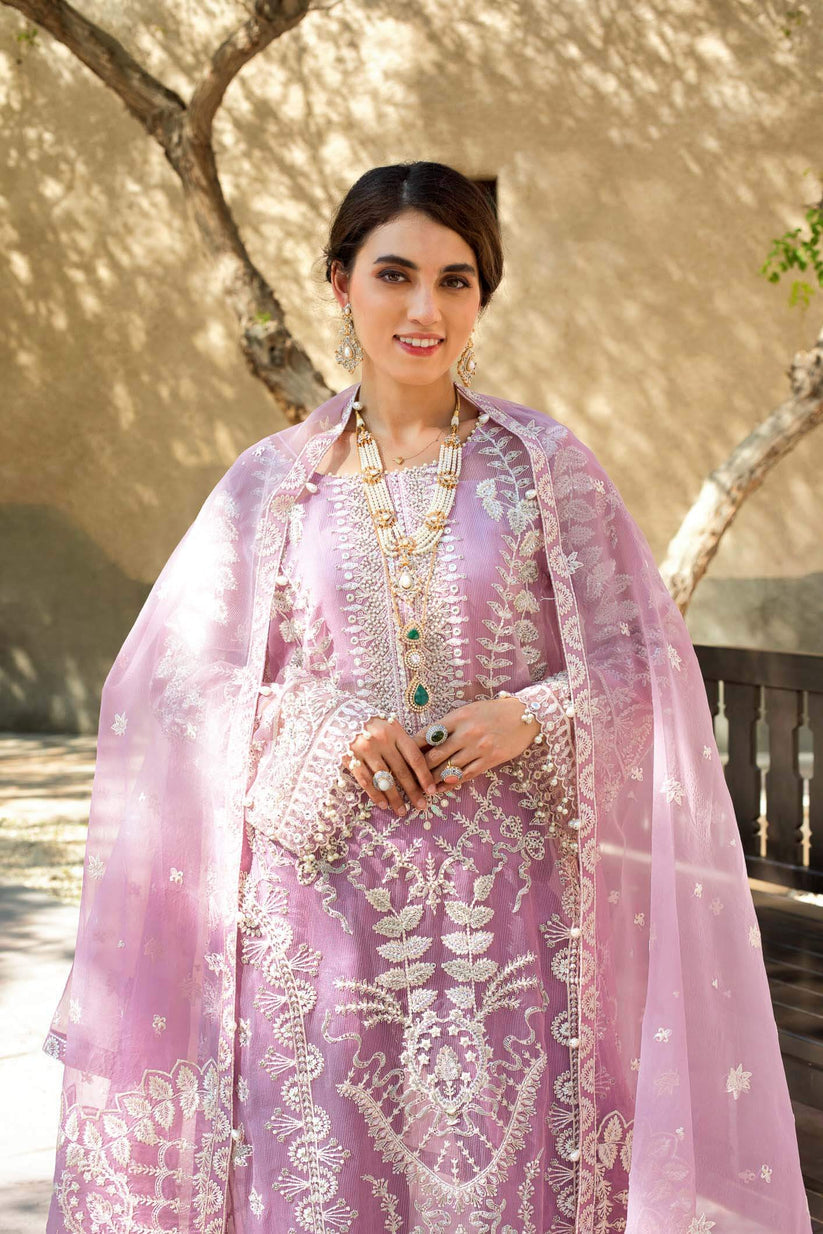 Kara | Kamdani Festive Collection | Lavender Hues M Lilac Cotton Net