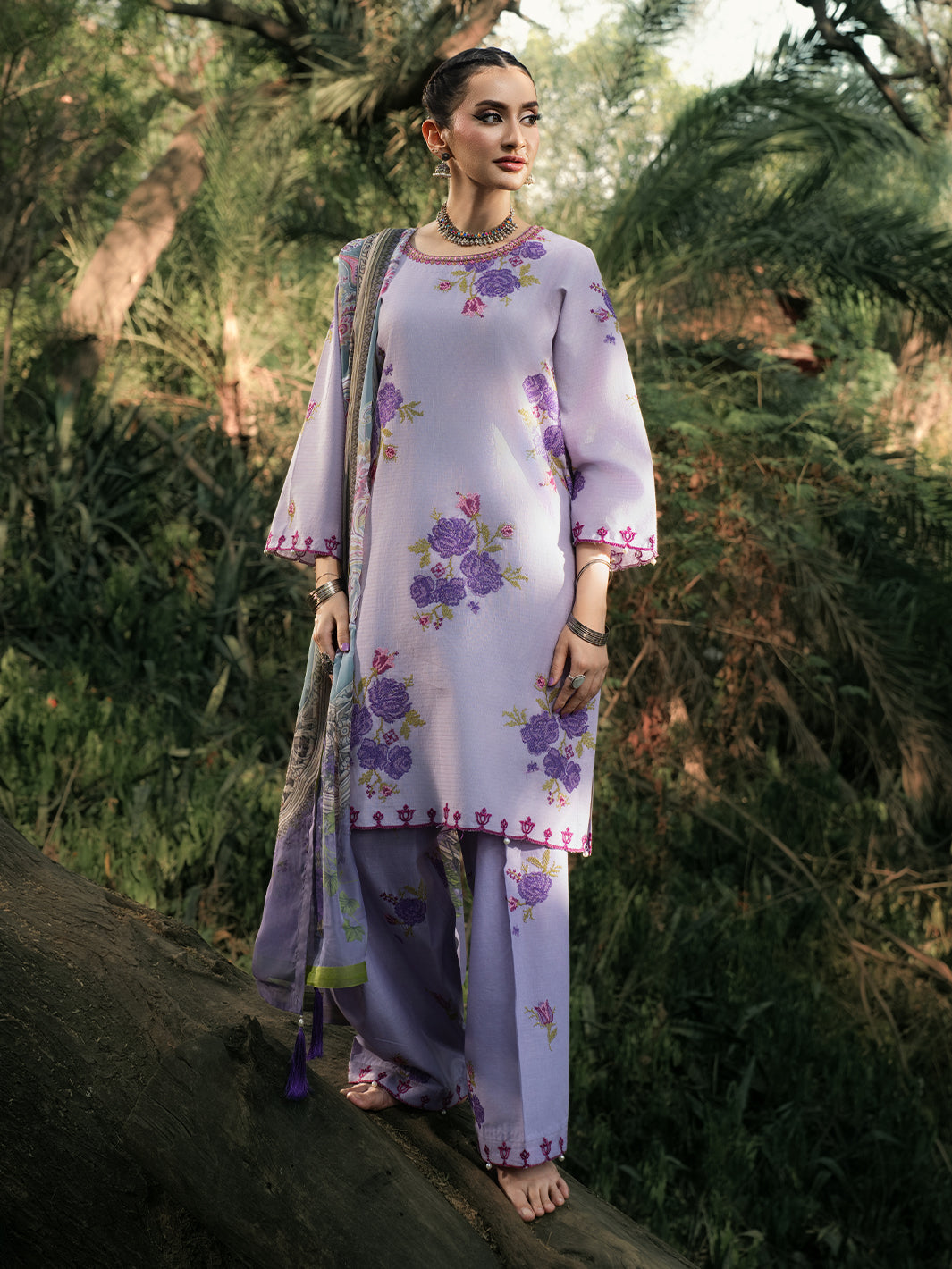 Hemstitch | The Garden Lawn | Lavender - Pakistani Designer Dress - by Hemstitch - Type : Ladies Clothes - 100% Original at Saira Sultan