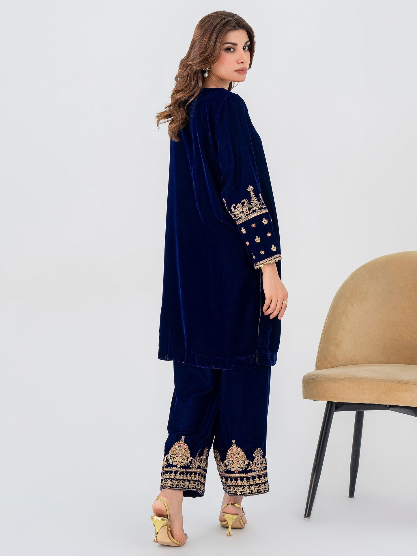 Lime Light | Velvet Pret | V-18 S Navy Blue Velvet
