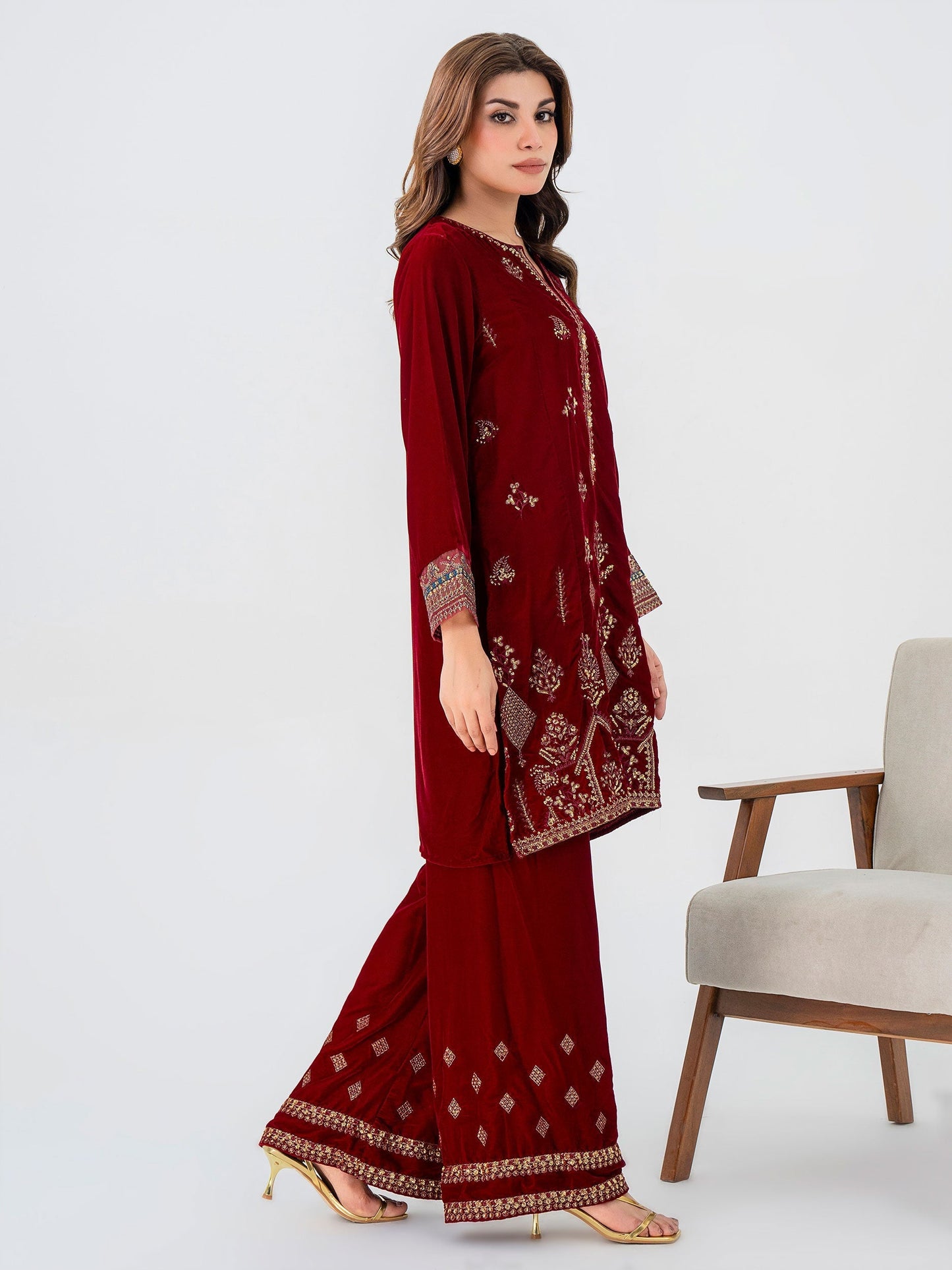Lime Light | Velvet Pret | V-19 L Maroon Velvet