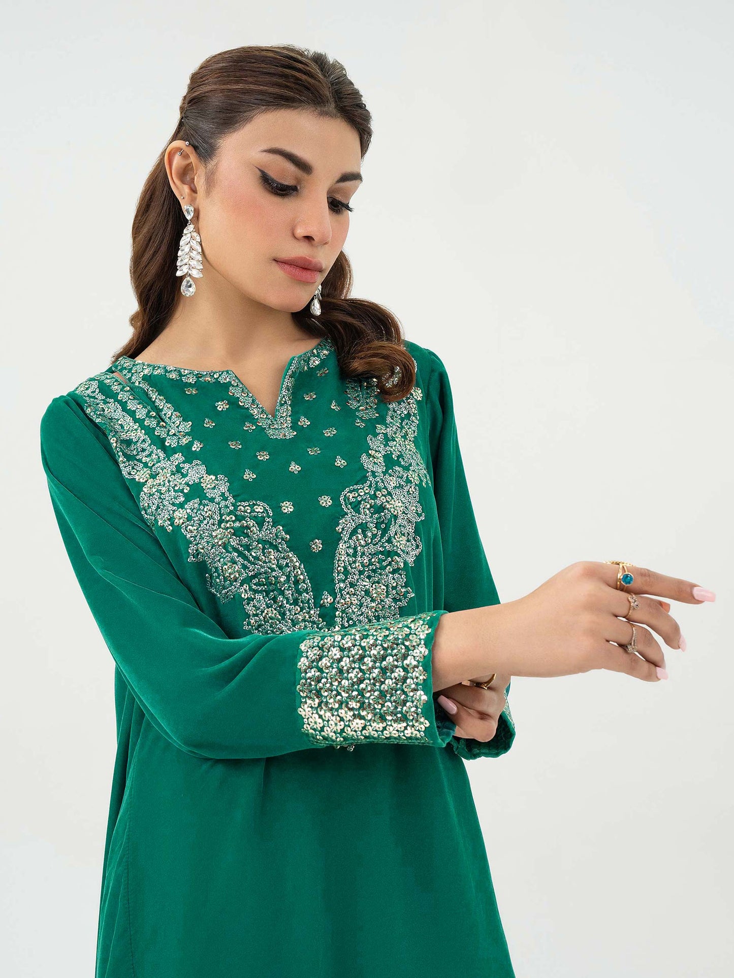 Lime Light | Velvet Pret | V-09 XL Green Blue Velvet