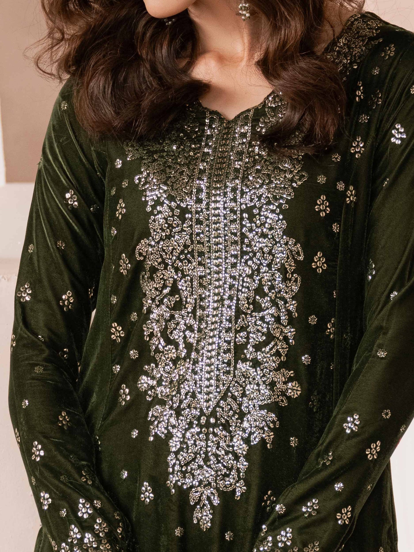 Lime Light | Velvet Pret | V-07 M Deep Olive Green Velvet