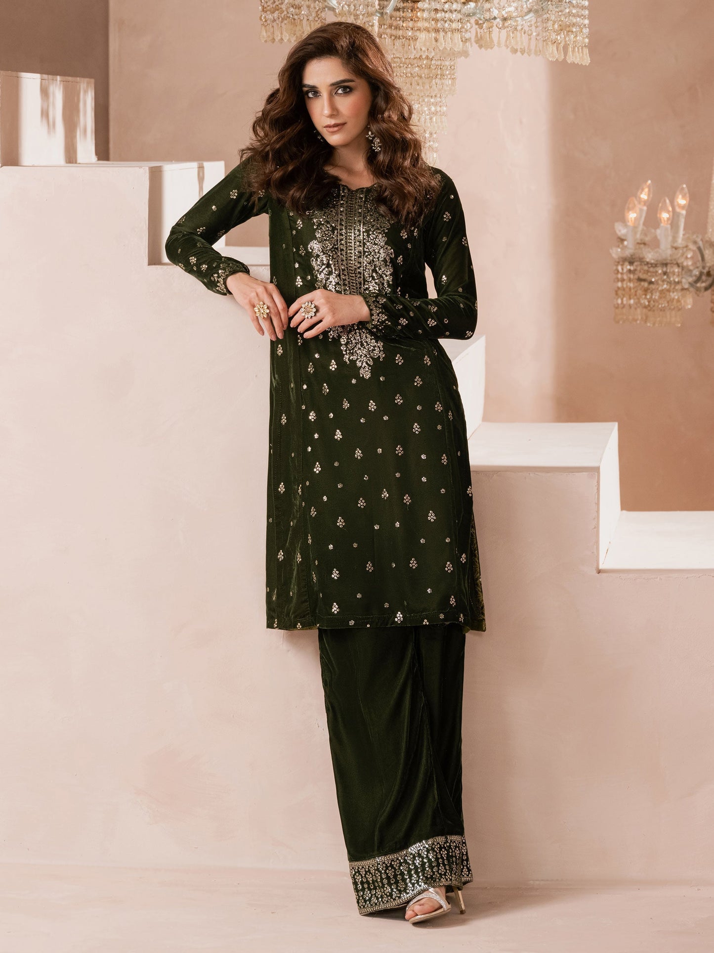 Lime Light | Velvet Pret | V-07 XS Deep Olive Green Velvet