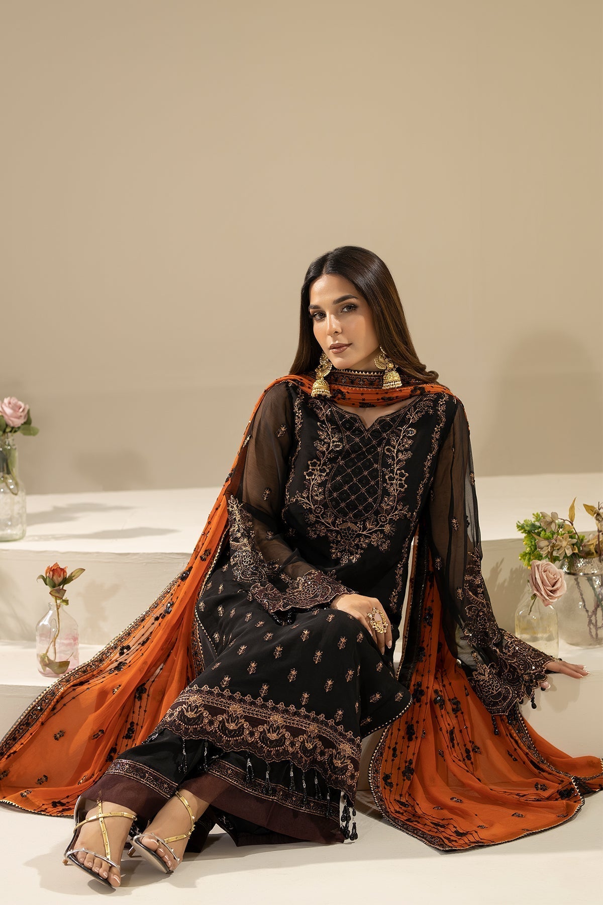Imrozia Premium | Nisha Collection | M-87 WANIYA L Black Chiffon