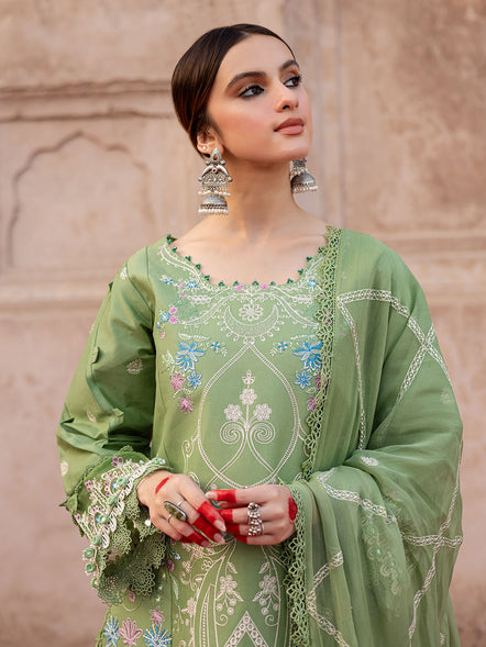 Parishay | Mastani Luxury Lawn 25 | MA - 11 L Mint Green Lawn