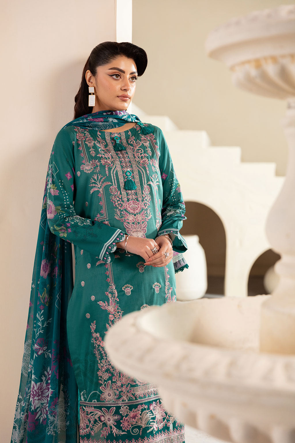 Ramsha | Mashaal Luxury Lawn | L-1310 L Emerald Green Lawn