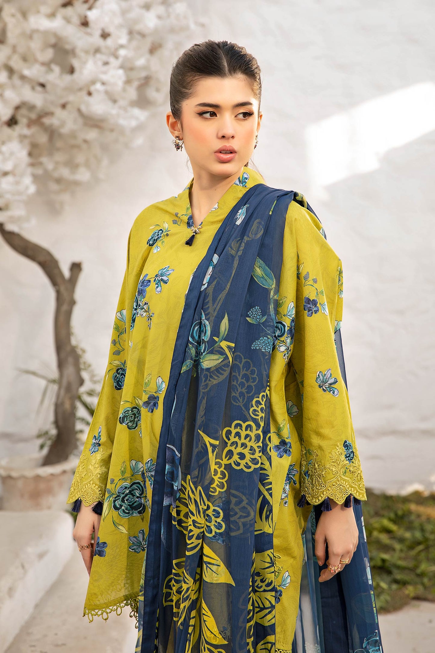 Maria B | M Basic Summer Lawn 25 | MB-CUS25-702A M Mustard Lawn