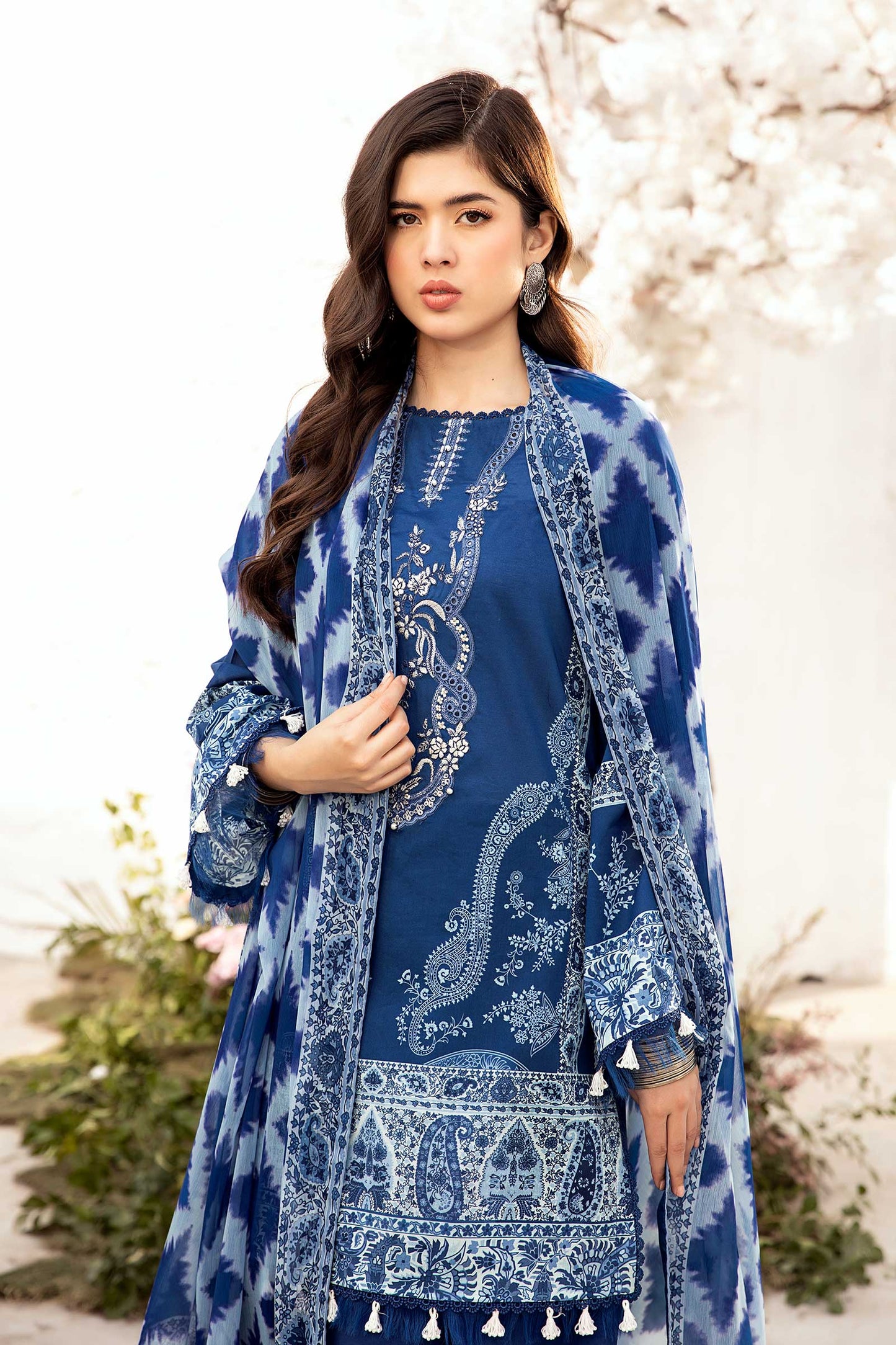 Maria B | M Basic Summer Lawn 25 | MB-CUS25-703B M Blue Lawn