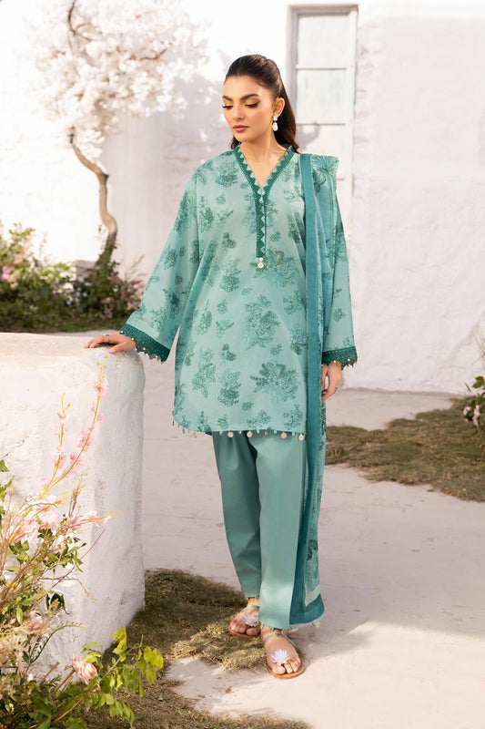 Maria B | M Basic Summer Lawn 25 | MB-CUS25-708B XS Ice Blue Lawn