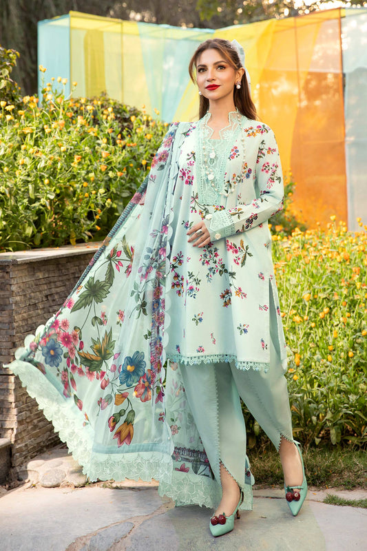 Maria B | M Basic Summer Lawn 25 | MB-CUS25-709B XS Pastel Blue Lawn