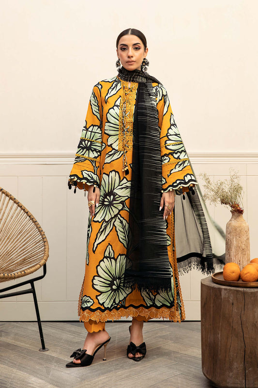 Maria B | Eid Basic Lawn | MB-CUS25-902A XS Mustard Lawn