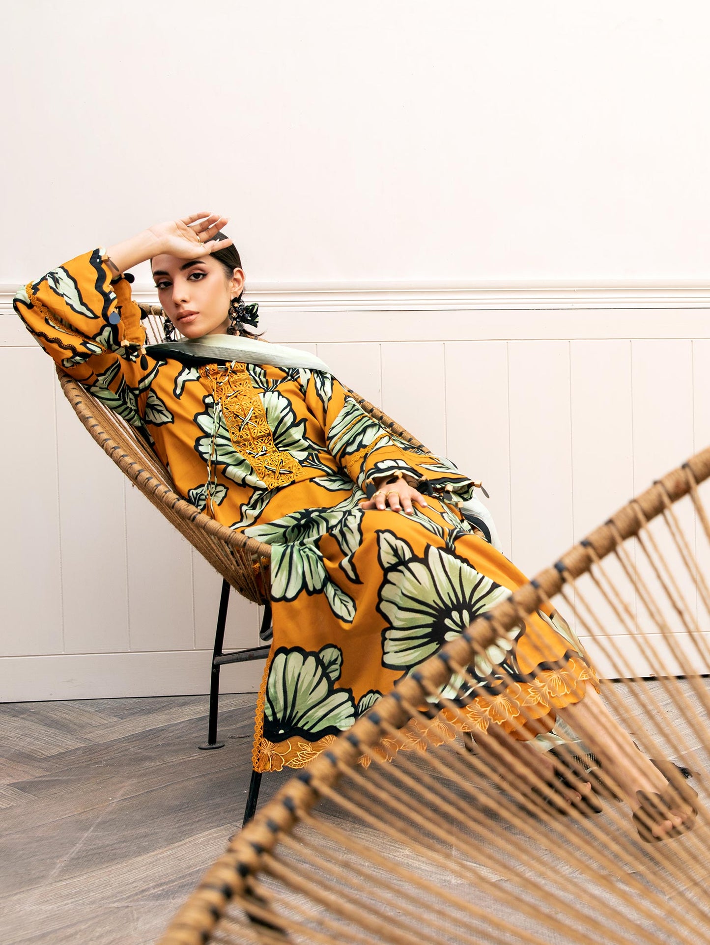 Maria B | Eid Basic Lawn | MB-CUS25-902A XL Mustard Lawn