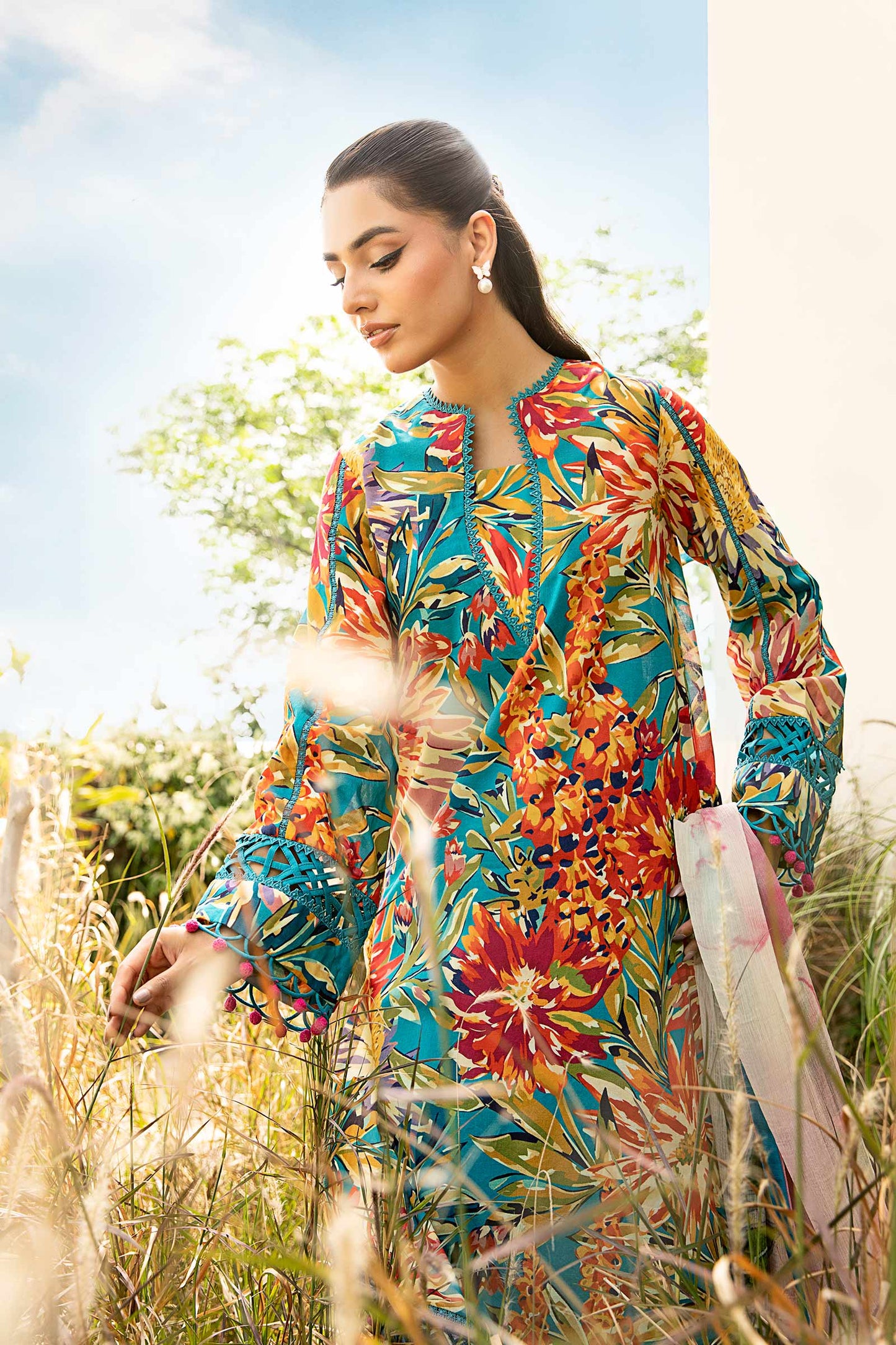 Maria B | Eid Basic Lawn | MB-CUS25-903A M Sea Green Lawn