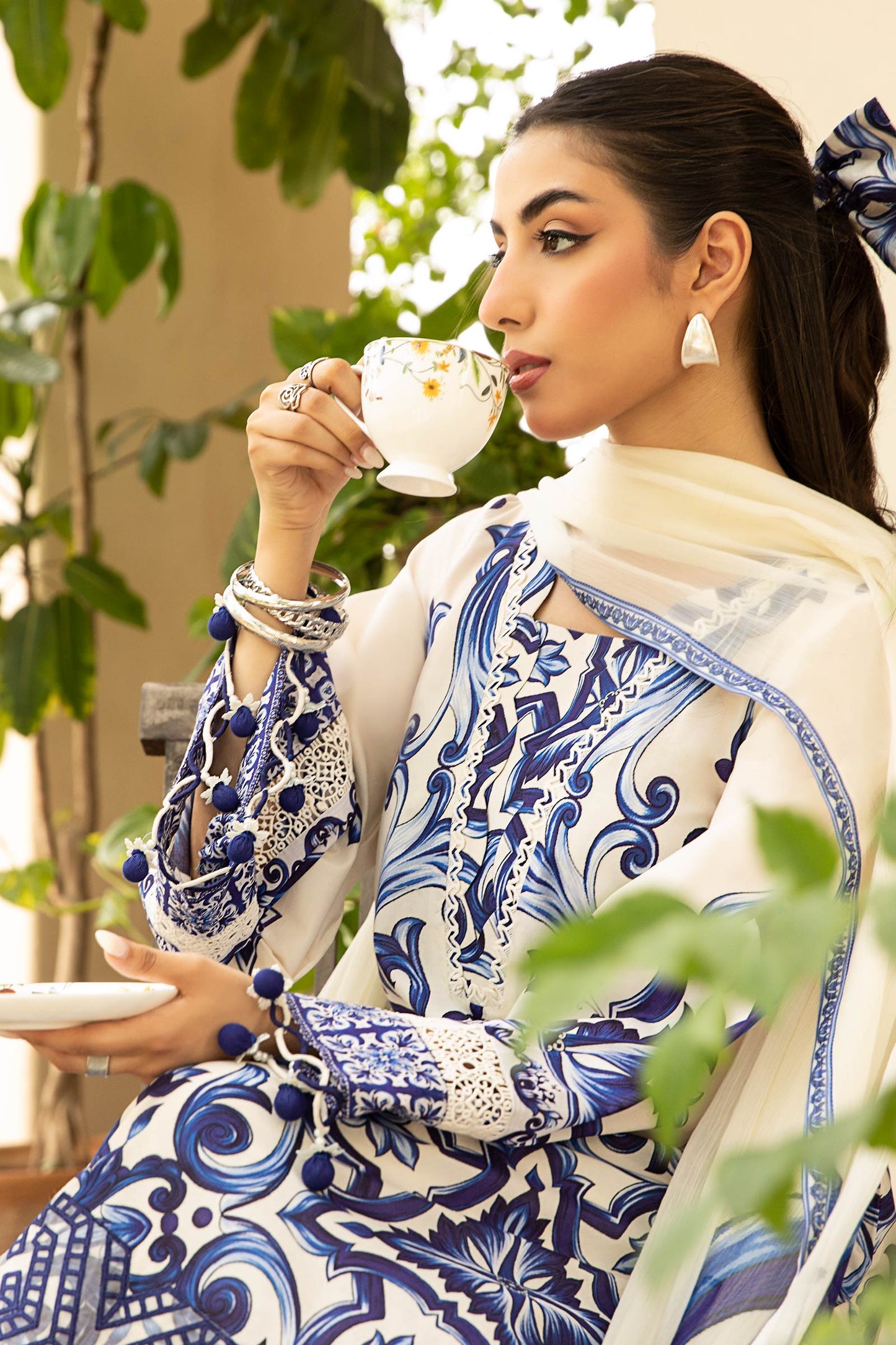 Maria B | Eid Basic Lawn | MB-CUS25-904A L Off White Lawn