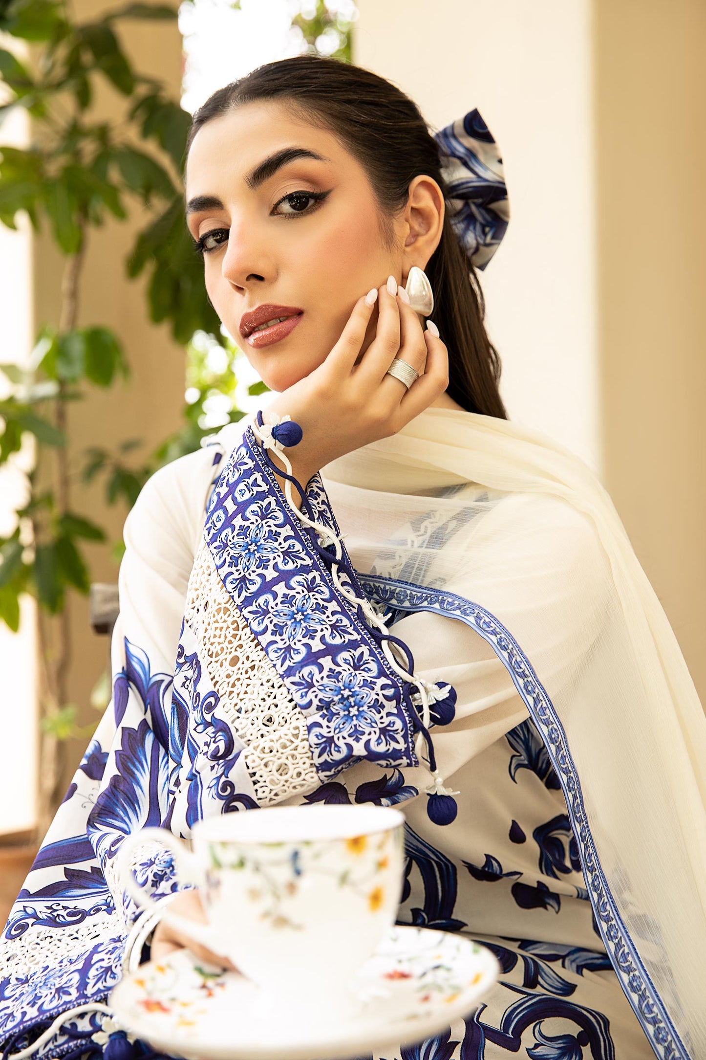 Maria B | Eid Basic Lawn | MB-CUS25-904A M Off White Lawn