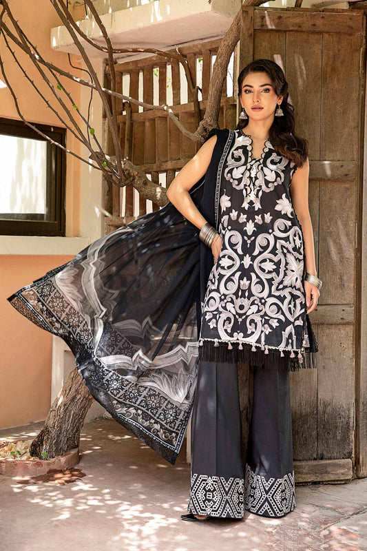 Maria B | Eid Basic Lawn | MB-CUS25-904B XS Black Lawn