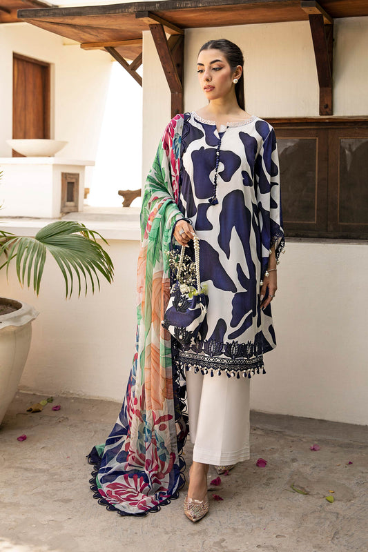 Maria B | Eid Basic Lawn | MB-CUS25-905B XS Off White Lawn