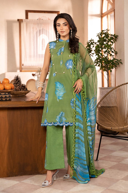 Maria B | Eid Basic Lawn | MB-CUS25-906A XS Pistachio Green Lawn