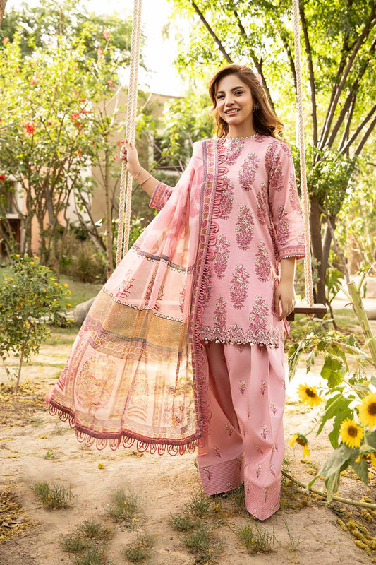 Maria B | Eid Basic Lawn | MB-CUS25-908A XS Tea Pink Lawn