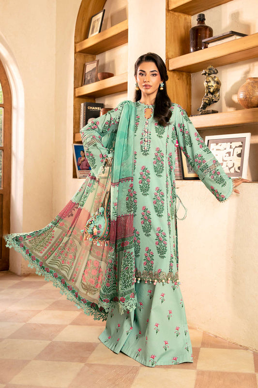 Maria B | Eid Basic Lawn | MB-CUS25-908B XS Mint Green Lawn