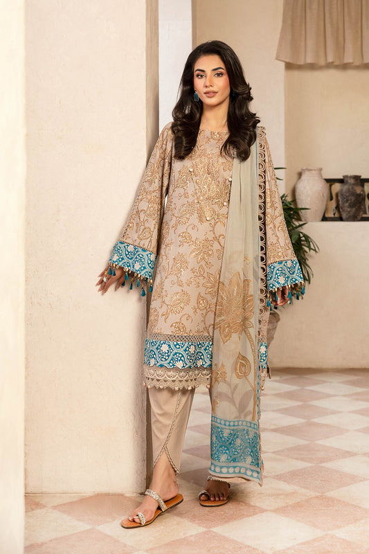 Maria B | Eid Basic Lawn | MB-CUS25-909B XS Beige Lawn