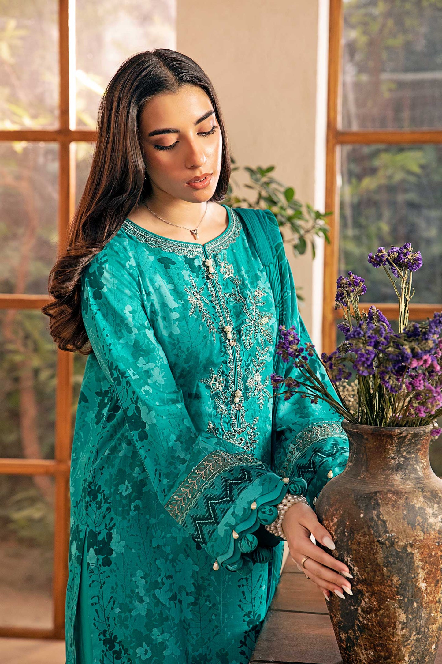 Maria B | Eid Basic Lawn | MB-CUS25-910A XL Emerald Green Lawn