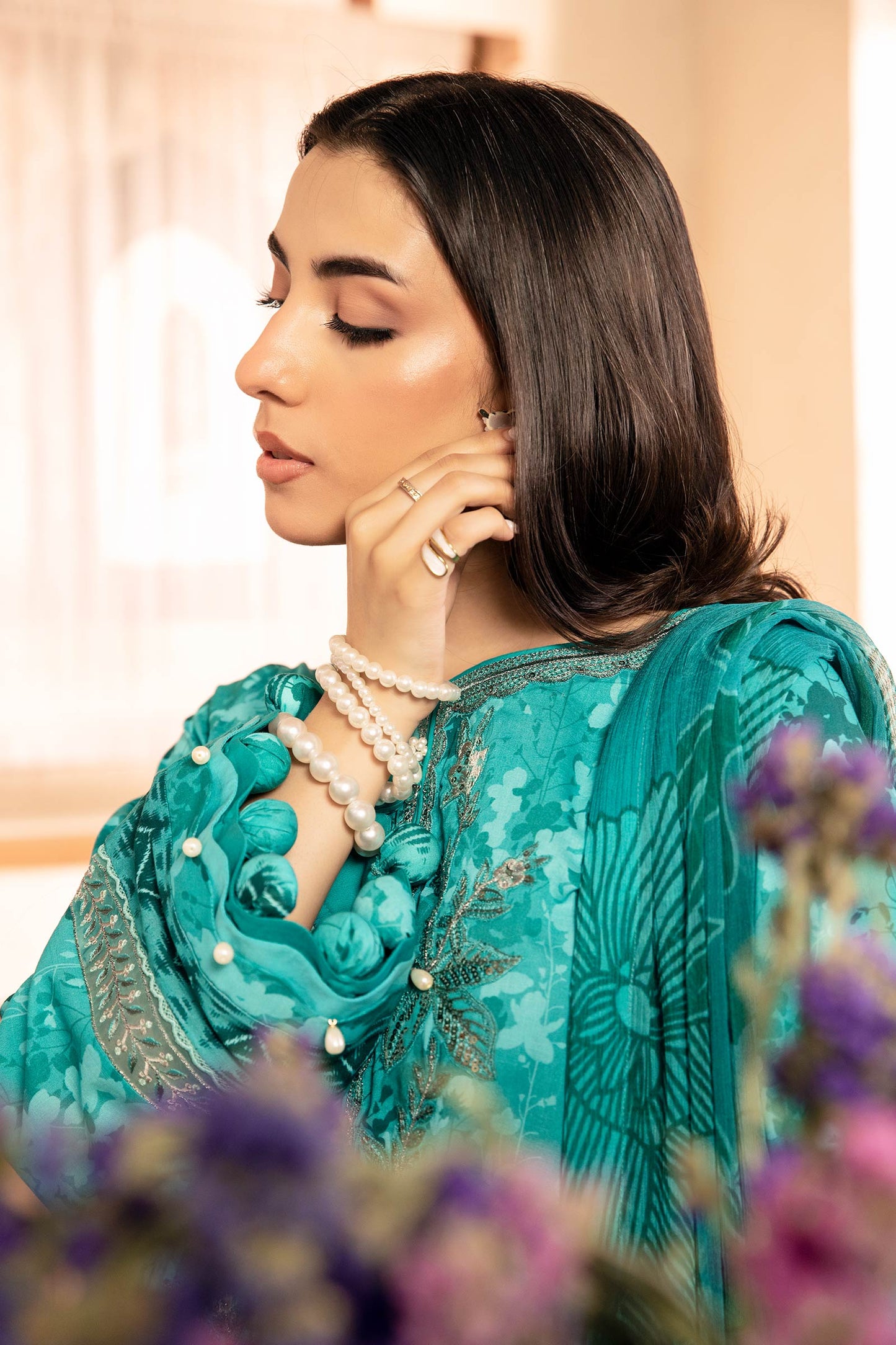 Maria B | Eid Basic Lawn | MB-CUS25-910A M Emerald Green Lawn