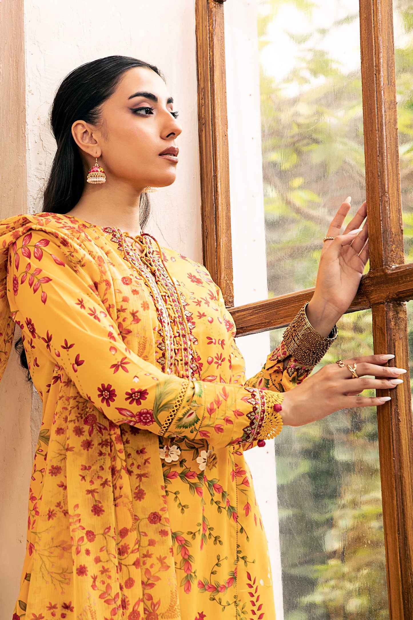 Maria B | Eid Basic Lawn | MB-CUS25-912A L Mustard Yellow Lawn