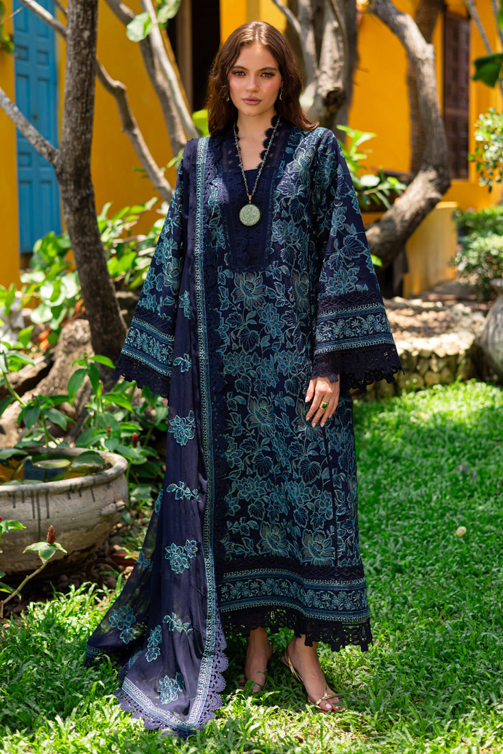 Marjjan | Seraya Lawn 25 | MBL- 23 A M Navy Blue Lawn
