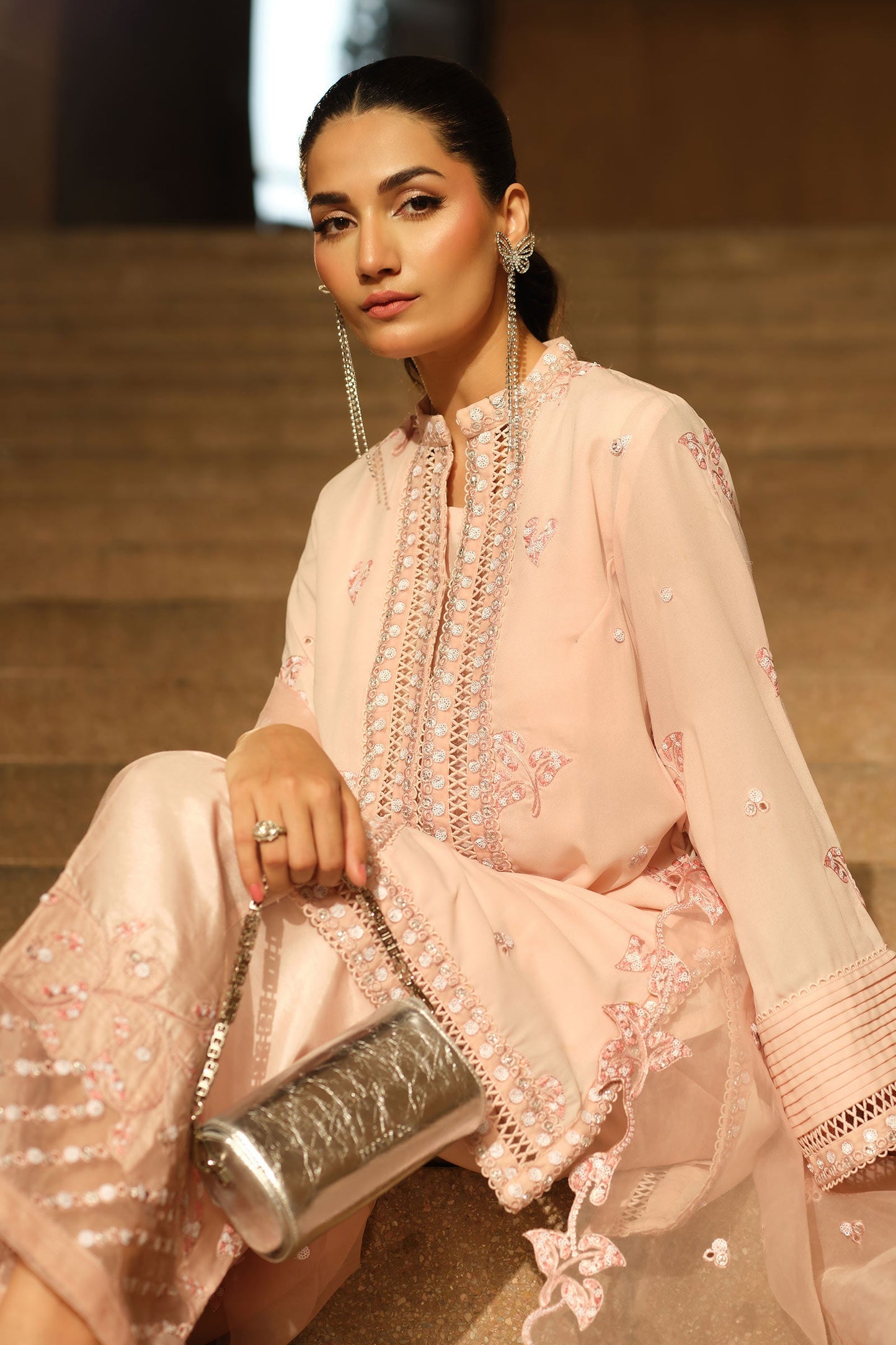 Maria B | Pre fall Dresses | MBS-W25-02 PK - Pakistani Designer Dress - by Maria B - Type : Ladies Clothes - 100% Original at Saira Sultan