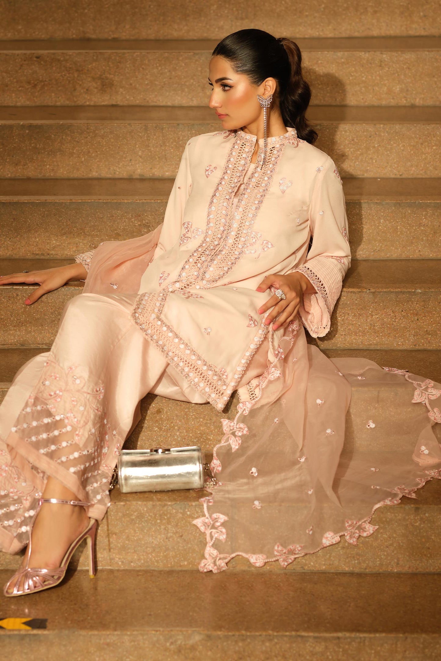 Maria B | Pre fall Dresses | MBS-W25-02 PK - Pakistani Designer Dress - by Maria B - Type : Ladies Clothes - 100% Original at Saira Sultan