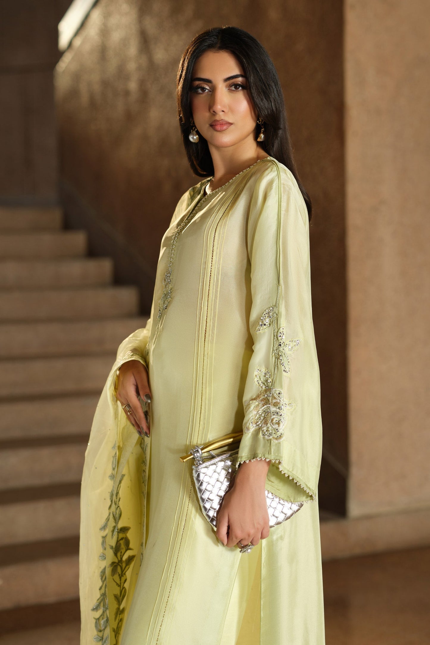 Maria B | Pre fall Dresses | MBS-W25-09 Y - Pakistani Designer Dress - by Maria B - Type : Ladies Clothes - 100% Original at Saira Sultan