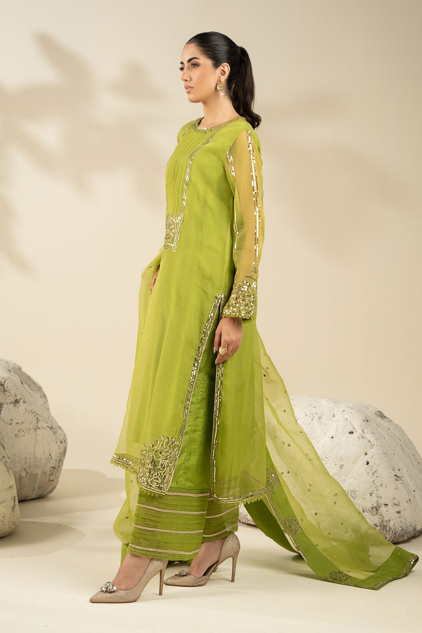 Maria B | Pre fall Dresses | MBS-W25-10 G - Pakistani Designer Dress - by Maria B - Type : Ladies Clothes - 100% Original at Saira Sultan